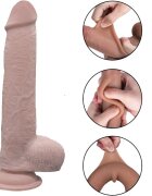 Mokko Toys Dildo Sam Sliding&Bendable TPE Strat Dublu Natural 22.5 cm