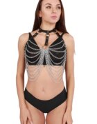 Mokko Toys Harness Chain Chest Piele Ecologica Negru S-L