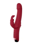 Mokko Toys Vibrator Great Realistic Rabbit 10 Moduri Vibratii Puternice Silicon USB Rosu 22.5 cm