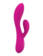 Mokko Toys Vibrator Happy Rabbit 10 Moduri Vibratii Silicon Lichid USB Fuchsia 19.6 cm