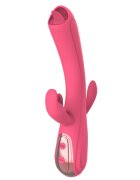 Mokko Toys Vibrator Iepuras Leila Vibrating&Licking Silicon USB Roz 22 cm Good Vibes