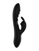 Mokko Toys Vibrator Lucky Rabbit 10 Moduri Vibratii Silicon Lichid USB Negru 20.4 cm