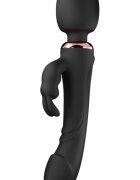 Mokko Toys Vibrator Wand&Rabbit Great Mix 10+10 Moduri Vibratii Puternice Silicon USB Negru 24.6 cm Velvet Obession