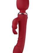 Mokko Toys Vibrator Wand&Rabbit Great Mix 10+10 Moduri Vibratii Puternice Silicon USB Rosu 24.6 cm Velvet Obession