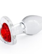 NsNovelties Dop Anal Crystal Desires Red Heart Sticla 7.2 cm