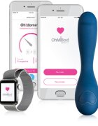 OhMiBod Vibrator Blue Motion Nex 2 Bluetooth Control Free App Silicon Albastru