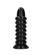 Ouch! Dop Anal Spiral Force cu Ventuza PVC Negru 26 cm