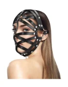 Ouch! Masca de Fata Fetish Cage Mask Pu Leather Negru
