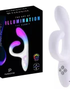 PARADISE Vibrator Illumination The Rabbit Control Aplicatie Mobila Lumina Led Silicon USB Magnetic Alb 21.6 cm