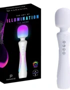 PARADISE Vibrator Illumination The Wand Control Aplicatie Mobila Lumina Led Silicon USB Magnetic Alb 22.8 cm