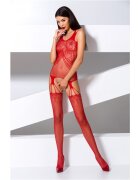 Passion Bodystocking Crotchless Sexy Back Rosu S-L