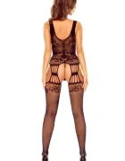 Passion Bodystocking Crotchless Sexy Fit Negru S-L