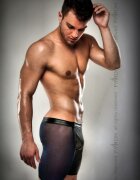 Passion Boxeri din Plasa Transparenta cu Wetlook S/M