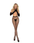 Passion Ciorapi Crotchless Sexy Elastici Negru L/XL