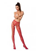 Passion Ciorapi Crotchless Sweet Roses Rosu S-L