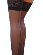 Passion Ciorapi cu Autosustinere Cusaturi Verticale 17 DEN Negru M/L