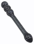Passion Labs Dildo Black Double Dildo Sticla Premium Negru 20 cm Glass Series