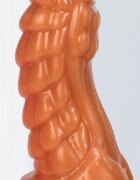 Passion Labs Dildo Dragon cu Ventuza Silicon Lichid Auriu 21.5 cm