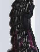 Passion Labs Dildo Dragon cu Ventuza Silicon Lichid Negru 21.5 cm