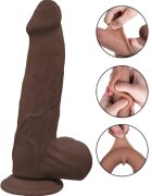 Passion Labs Dildo Enzo Sliding&Bendable TPE Strat Dublu Maro 22.5 cm