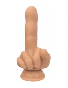 Passion Labs Dildo Middle Finger-Small Baza cu Ventuza Silicon Lichid Natural 15.5 cm