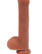 Passion Labs Dildo Realist Fereri Uncut Strat Dublu Silicon Maro 23 cm