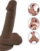 Passion Labs Dildo Tom Sliding&Bendable TPE Strat Dublu Maro 19 cm