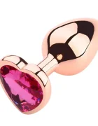 Passion Labs Dop Anal Brilliant Anal Plug Small Rose Gold Piatra Roz Inchis