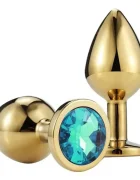 Passion Labs Dop Anal Metallic Buttplug Large Auriu/Albastru Deschis