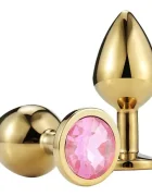 Passion Labs Dop Anal Metallic Buttplug Large Auriu/Roz Deschis