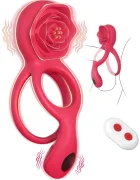 Passion Labs Inel Rosa Penis Ring&Testicles Vibe Remote Control 9 Moduri Vibratii Silicon USB Rosu