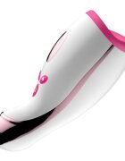 Passion Labs Masturbator cu Incalzire 7 Moduri Vibratii 7 Moduri Pulsatii USB Alb/Roz 20 cm