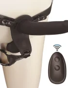 Passion Labs Strap-on pentru Femei Remote Control 10 Moduri Vibratii Silicon USB Negru
