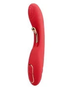 Passion Labs Vibrator G-Spot Flame Super Puternic 2 Motoare Independente 9 Moduri Vibratii Silicon USB Rosu 22.2 cm