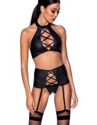 Passion Set 3 Piese Lenjerie Nancy Negru L/XL