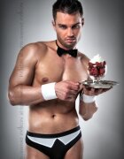 Passion Set Lenjerie Ospatar Sexy 3 Piese Negru/Alb L/XL