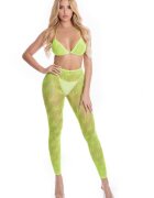 Pink Lipstick Lingerie Set 2 Piese Lenjerie All About Leaf Verde OS