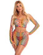 Pink Lipstick Lingerie Set 2 Piese Lenjerie Multicolor OS