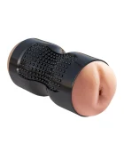 PIPEDREAM Masturbator Pussy&Ass Masturbator Dual-Density Squeezable Natural TPR 15.2 cm