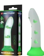 PRETTYLOVE Dildo Romantic Randezvous Luminous Silicone Verde 17 cm