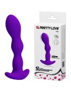 PRETTYLOVE Dop Anal Yale 12 Moduri Vibratii Silicon USB Violet 14.5 cm