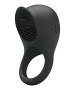 PRETTYLOVE Inel de Penis cu Stimulator Clitoris Shaking USB Negru
