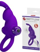 PRETTYLOVE Inel de Penis Pretty Love 10 Moduri Vibratii Silicon Violet
