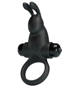 PRETTYLOVE Inel de Penis Pretty Love 10 Moduri Vibratii Silicone Negru