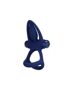 PRETTYLOVE Inel Dublu De Penis Mat 10 Moduri Vibratii Silicon Albastru