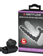 PRETTYLOVE Inel Penis Hercules III 10 Moduri Vibratii Silicon Negru