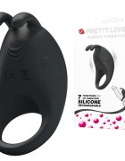 PRETTYLOVE Inel Penis Pretty Love Rabbit 7 Moduri Vibratii Silicon USB Negru