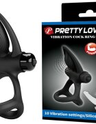 PRETTYLOVE Inel Penis Pretty Love Vibranting Ring 10 Moduri Vibratii Silicon Negru