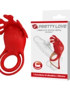 PRETTYLOVE Inel Penis Ruben 7 Moduri Vibratii Puternice Silicon USB Rosu