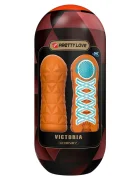 PRETTYLOVE Masturbator cu Bila Victoria Cheney TPR Portocaliu 15 cm